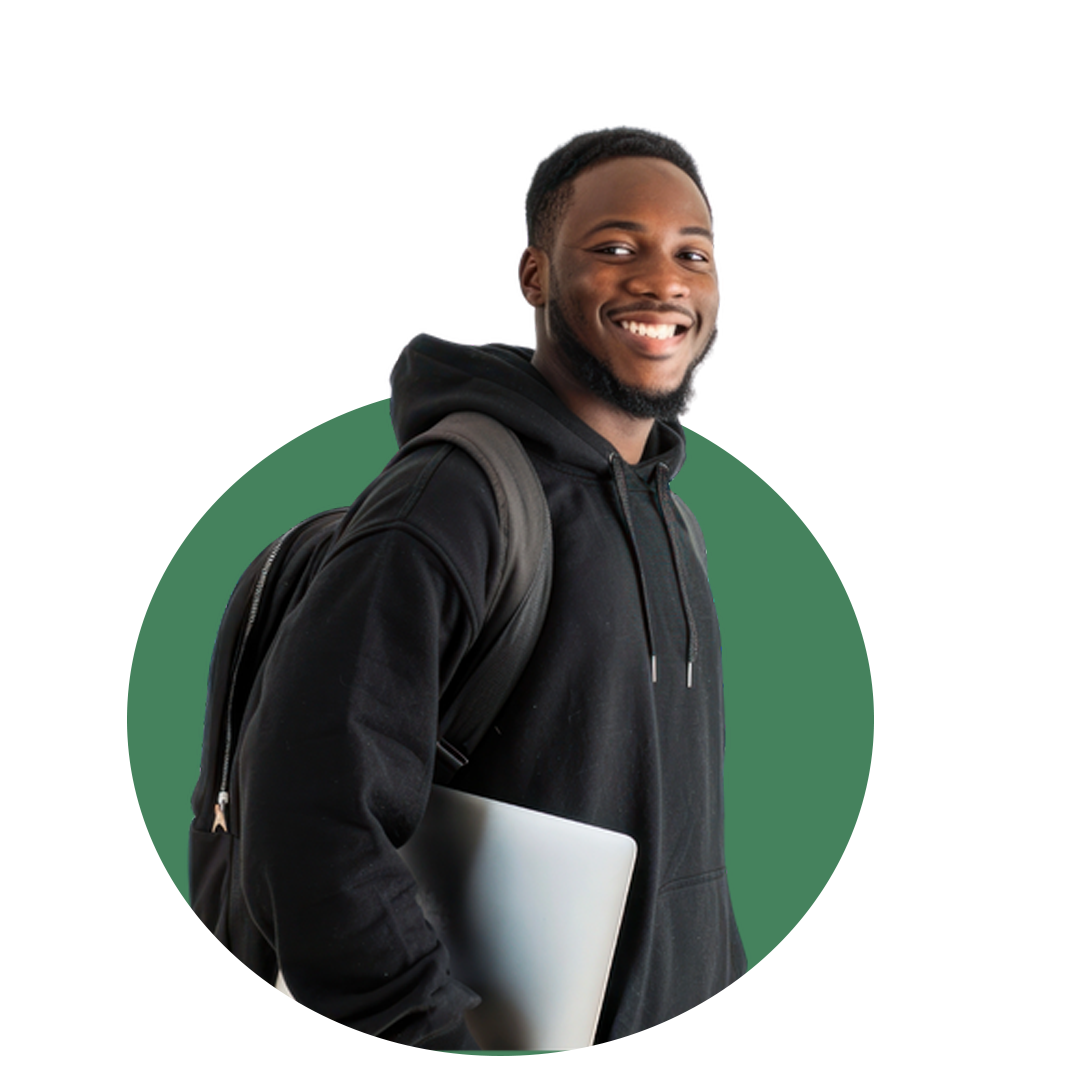 Student with laptop